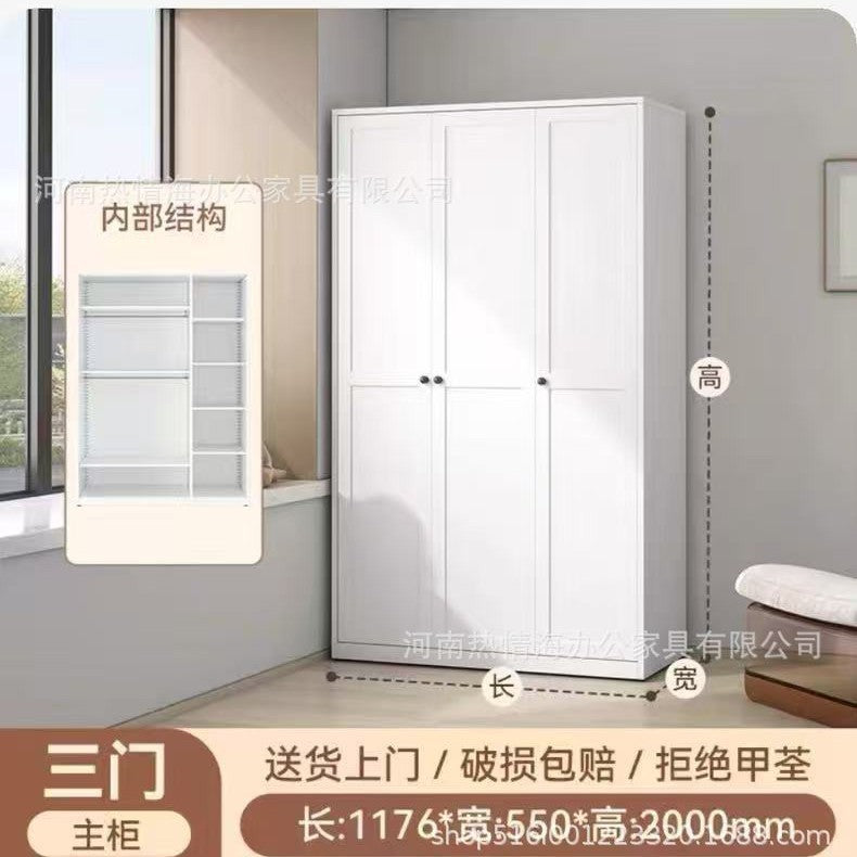 Steel wardrobe formaldehyde-free household bedroom small apartment large wardrobe metal iron storage cabinet