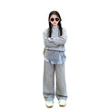 Super cute girls' activewear set, new for spring ! stylish three-piece set for girls, featuring a trendy drawstring hoodie and sweatpants