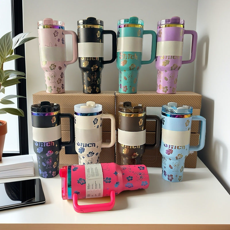 hot-selling stanley thermos cup, high-looking mickey series water cup, 304 stainless steel outdoor car cup