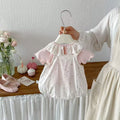 Summernew arrivalgirl short-sleeved baby suitsweet bag butt two-piece setk-style floral strap bag butt skirt suit
