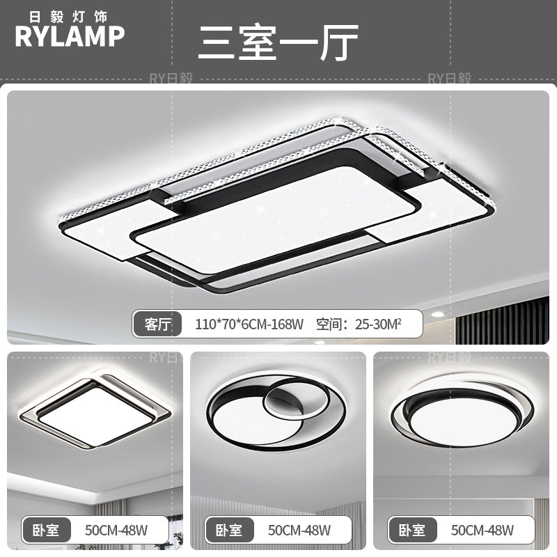 2025 Full Spectrum Eye Protection Living Room Light Whole House Lighting Package Combination Family Set Star Crystal Ceiling Light