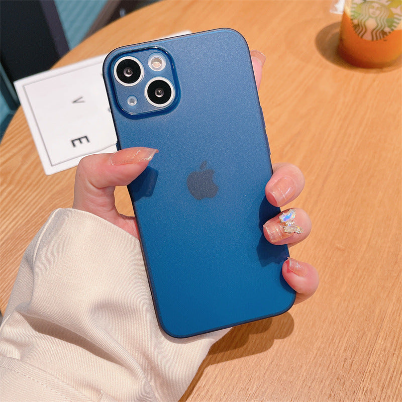 Suitable for iphone17pro ultra-thin frosted mobile phone case golden apple 15 heat dissipation fine hole 14 skin feel protective cover