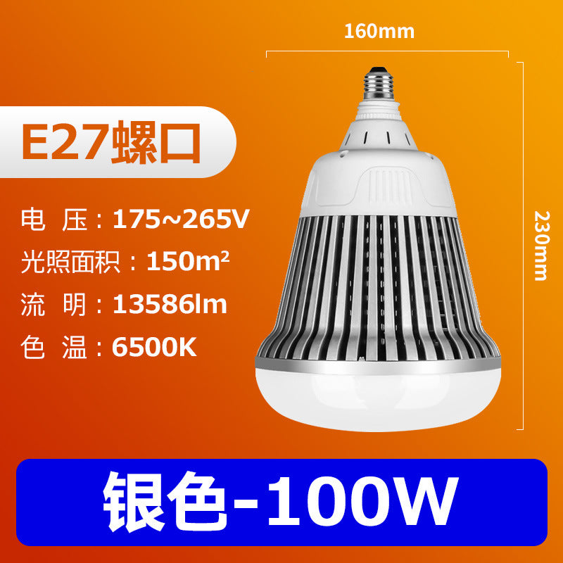 LED high power light bulb gold pier pier black aluminum fin ball bulb factory warehouse permanent lighting e27 screw light bulb