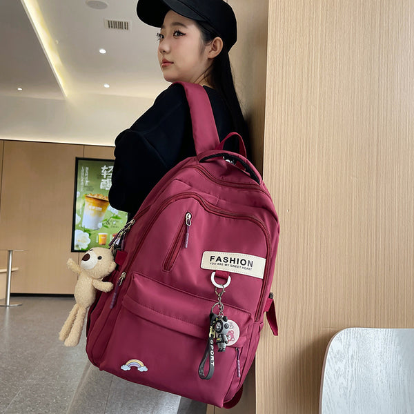 Wholesale high school students large capacity college style backpack simple leisure sports Korean version couple backpack
