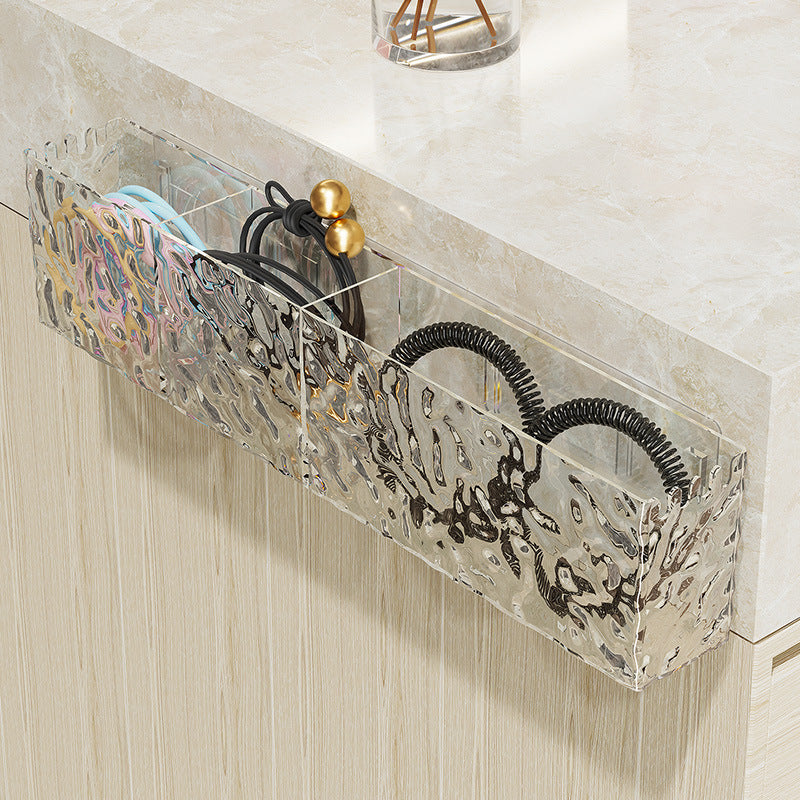 Multifunctional bathroom storage rack with compartments, drainable, no-punch wall-mounted bathroom wall cosmetic storage box