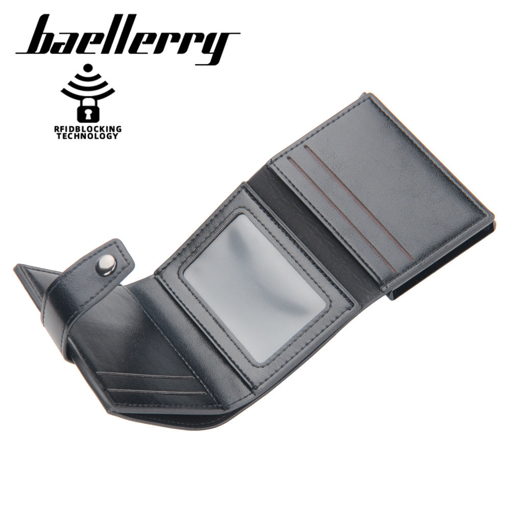 Men's card bag baellerry anti-degaussing aluminum box advanced sense multi-function card clip elastic card multi-card position card holder men