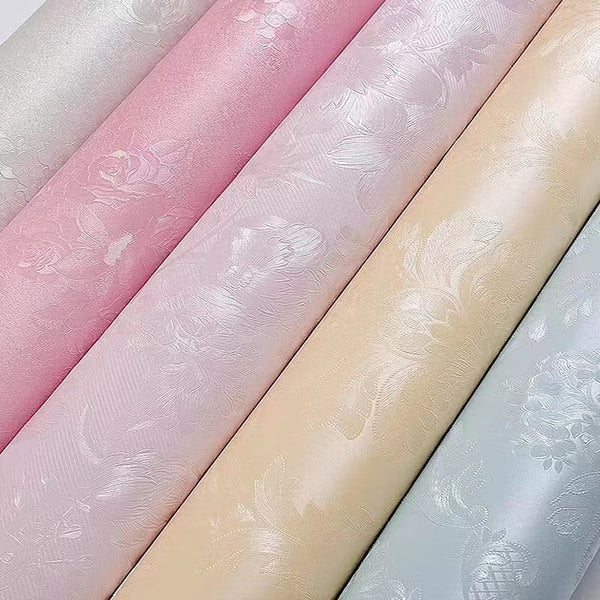 Wallpaper Self-adhesive Household Waterproof Moisture-proof Scrubable Dormitory Female Embossing Warm Bedroom Background Wall Wallpaper Wall Sticker