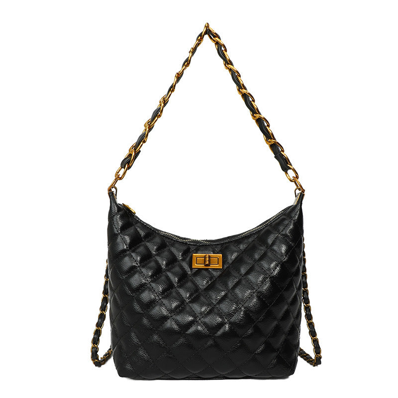 Women's bag 2025 new underarm bag diamond pattern chain bag niche light luxury minimalist elegant high-end shoulder crossbody bag