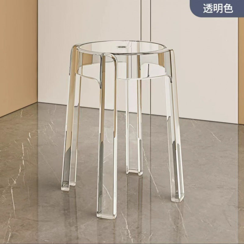 New arrival acrylic round stool popular chair plastic for homethickenedcasual modern office stacking dining chair stool
