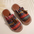foreign trade plus size flat slippers for women,  summer new arrival, european and american style tassel beach sandals, size 43,
