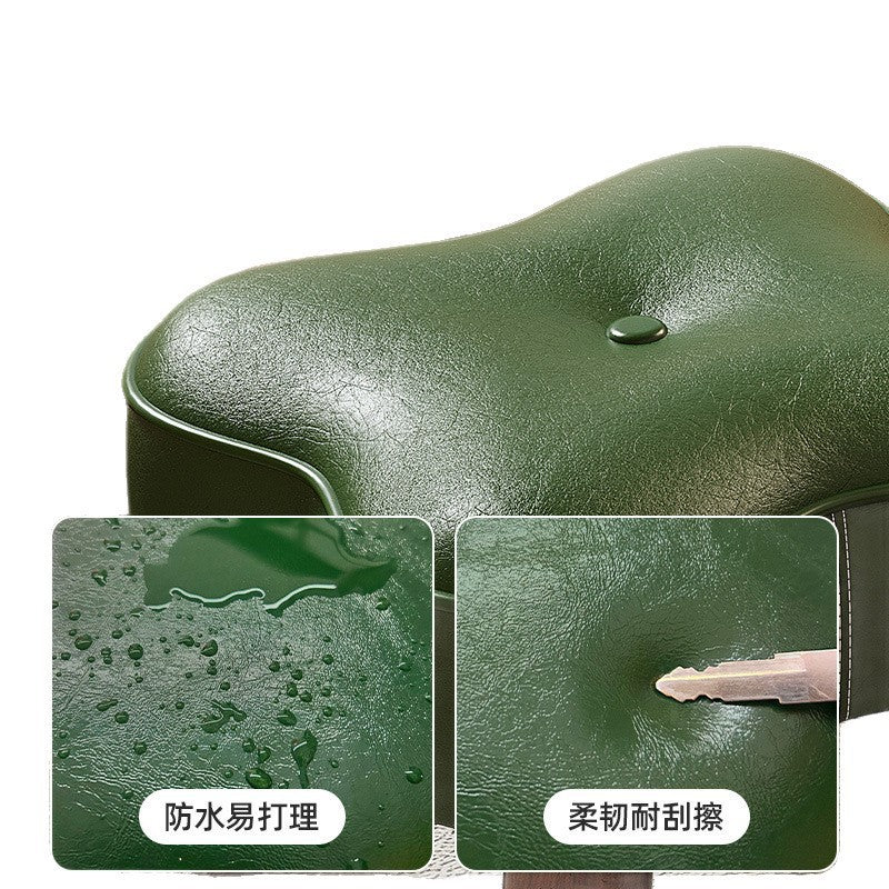 Cream wind small stool solid wood high stool living room small bench sofa stool low stool makeup stool home door shoe changing stool