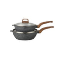 Custom oem aluminum die-cast frying pan, non-stick flat bottom wok for home use, compatible with induction cookers and open flame, universal griddle