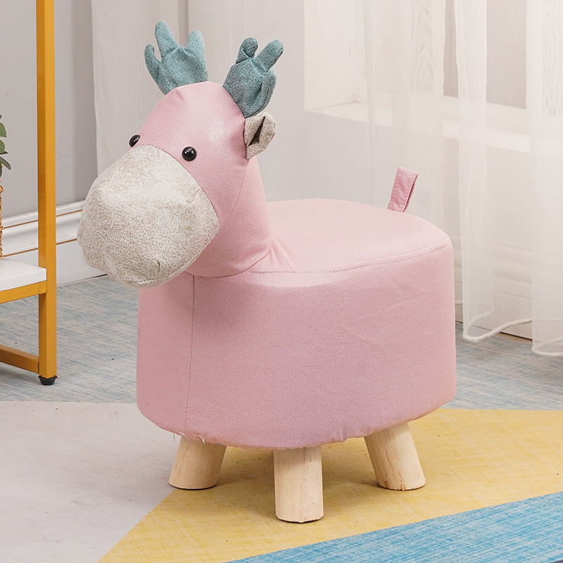 Elephant stool - kids' animal stool - solid wood shoe bench - creative small stool - home living room cartoon cute low stool
