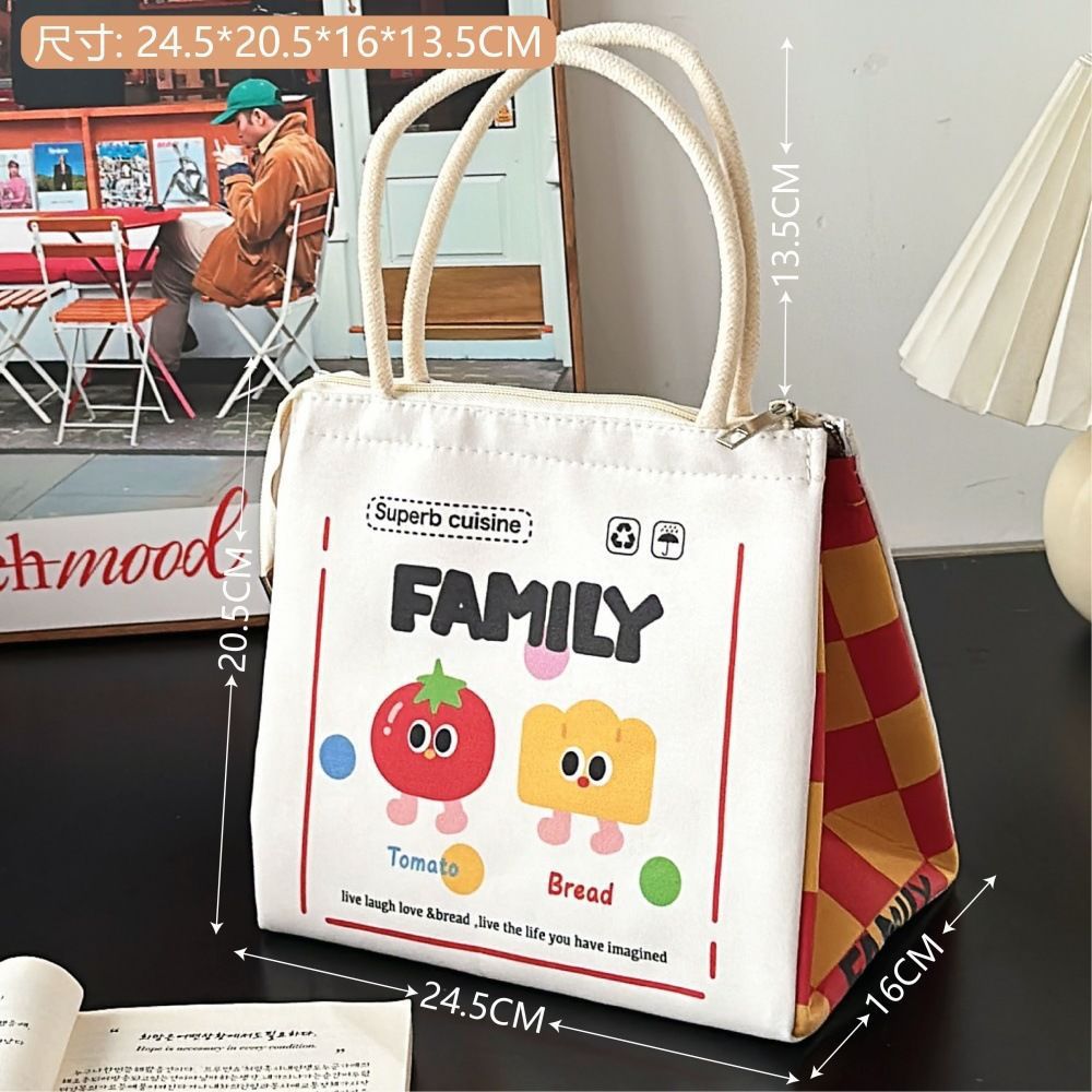 Cute bento bag, student office workers go out to bring meals, lunch bag, thickened thermal insulation bag, large-capacity portable lunch box bag