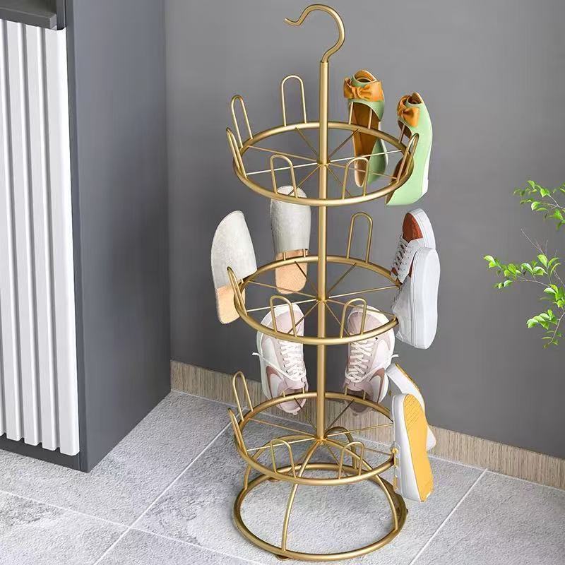 For home shoe drying handy gadget rotate multi-layer floor-standing iron balcony outdoor slipper shoe rack shelf multifunctional drying