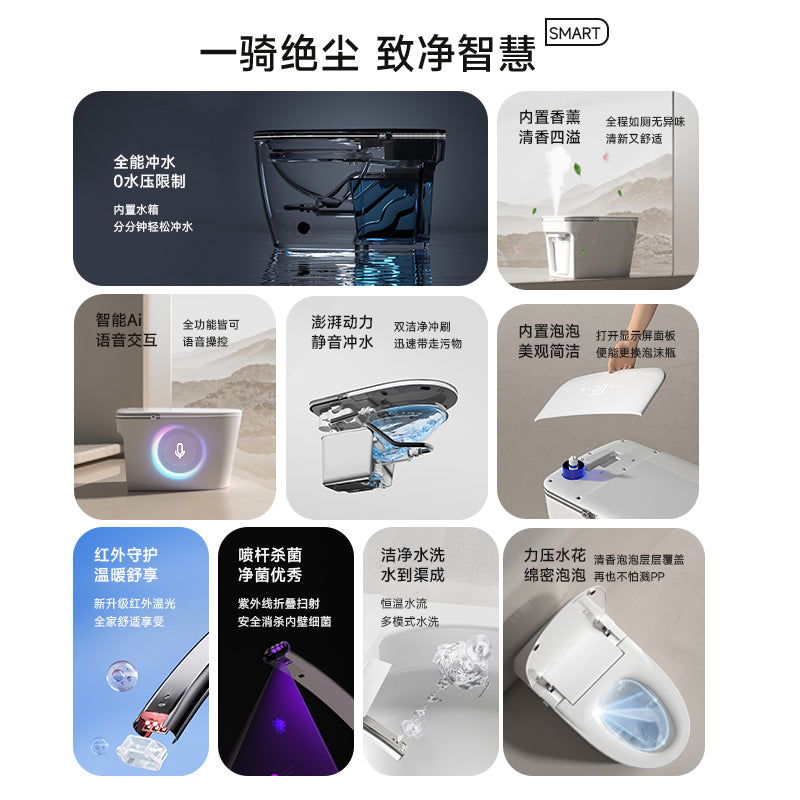 New ultra-slim smart toilet seat - fully automatic, integrated design for home use - uv sterilization, no water pressure limitation