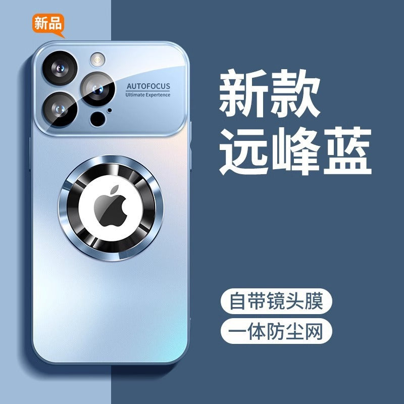 Suitable for apple 17promax mobile phone case large window missing mark magnetic frosted anti-fall iphone15 protective case 14