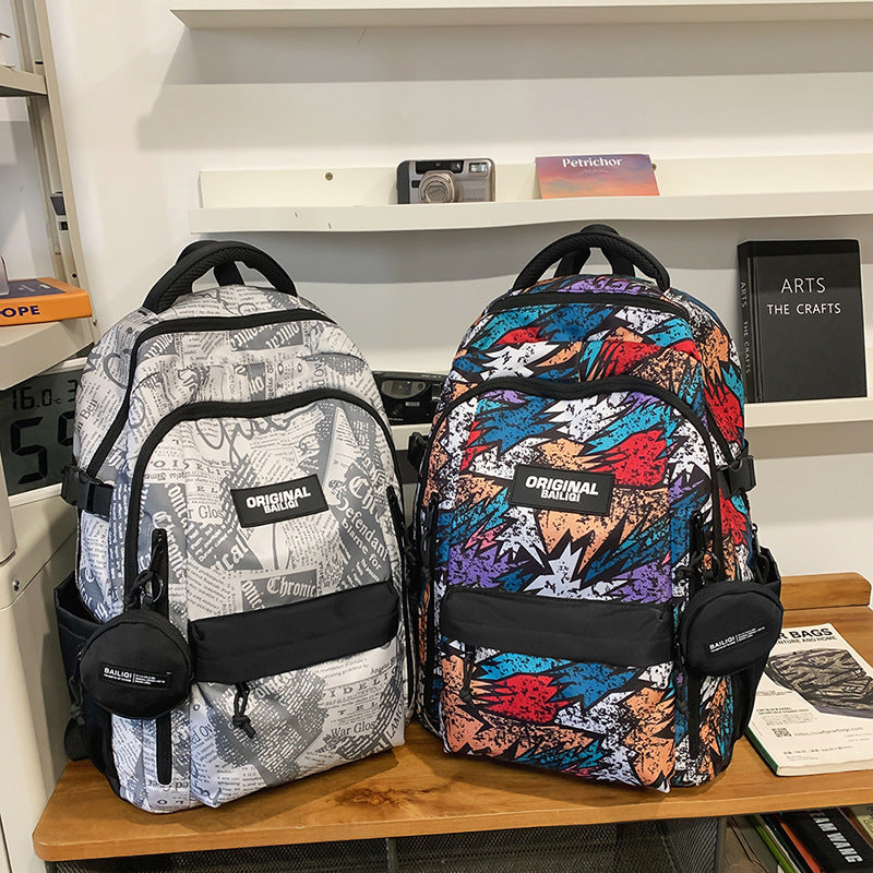 High school student backpack for boys, middle school wear-resistant casual backpack for girls, 2025 new fashionable versatile laptop backpack