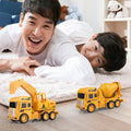 Boys' inertia pull-back excavator bulldozer construction vehicle set - excavator bulldozer toy car - kindergarten small gift toy