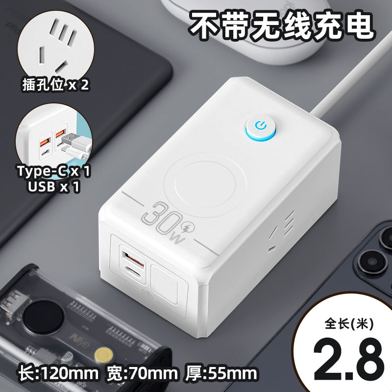 60w wireless phone charging socket panel multifunctional with usb fast charging power strip home dormitory power strip