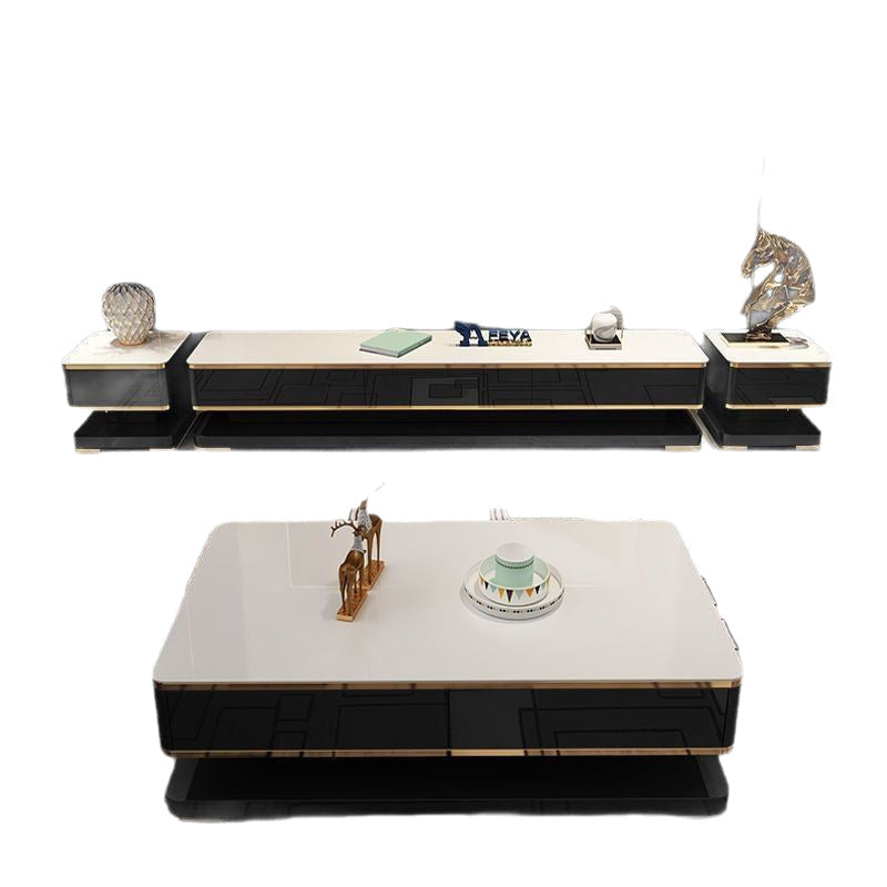 Accessible luxury slate tv cabinet coffee table modern casual living room for home creative small apartment scandinavian telescopic tv cabinet