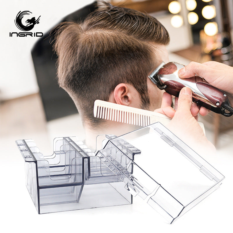 Haircut limit comb storage box 8-grid caliper storage box complete set, electric push-cut storage box, fader 8-grid storage rack
