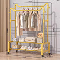 Upgraded cat ear double-layer double-pole model 130cm light luxury gold four-sided hook.;.with wheels