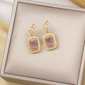 Tz-8235 gold pink earrings