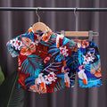 0-4 years old kids' summer short-sleeve set: boys' printed shirt 2-piece outfit, southeast asian style children's clothing for boys