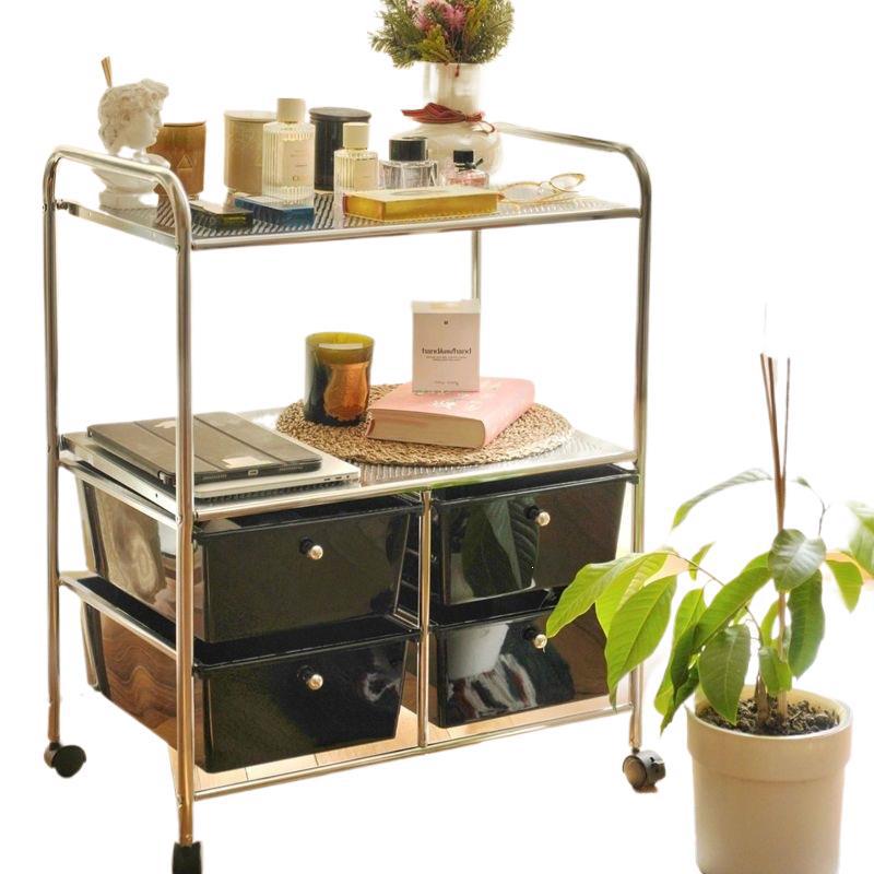 Multi-tiered storage cabinet with drawers - versatile organizer for home, space-saving, black