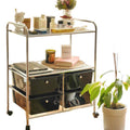 Multi-tiered storage cabinet with drawers - versatile organizer for home, space-saving, black
