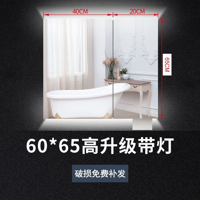 Stainless Steel Bathroom Mirror Cabinet Wall-mounted Toilet Mirror Box Toilet Bathroom Mirror with Shelf Dressing Storage