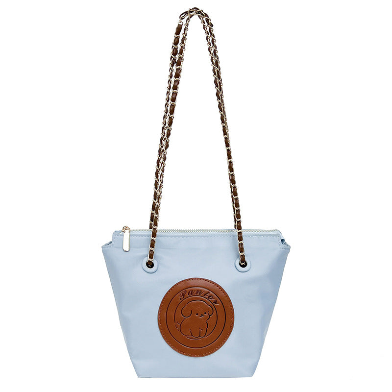 Premium nylon tote bag for women - 2026 new fashion color block design, autumn/winter textured underarm commuter bag