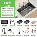 Nano gun gray sink large single slot kitchen 304 stainless steel handmade vegetable basin sink undercounter basin for home