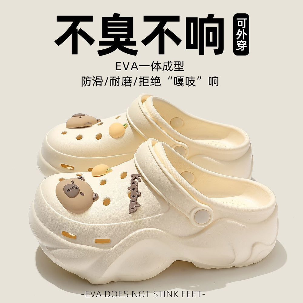 Women's clogs summer outdoor wear 2026 new eva beach seaside non-slip anti-odor thick sole height increasing sandals
