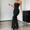 women's foreign trade sexy street fashion set - spring/summer new bandeau top and pants two-piece outfit