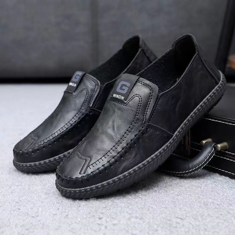 Spring/summer new arrivals: men's leather shoes - versatile korean & british style, trendy fashion, business shoes, slip-ons, casual shoes - dropshipping available