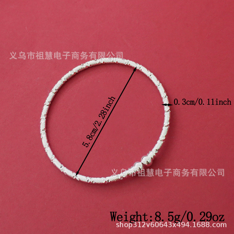 middle east silver beaded bracelet - elegant and stylish embossed pattern adjustable bangle - fashion accessory