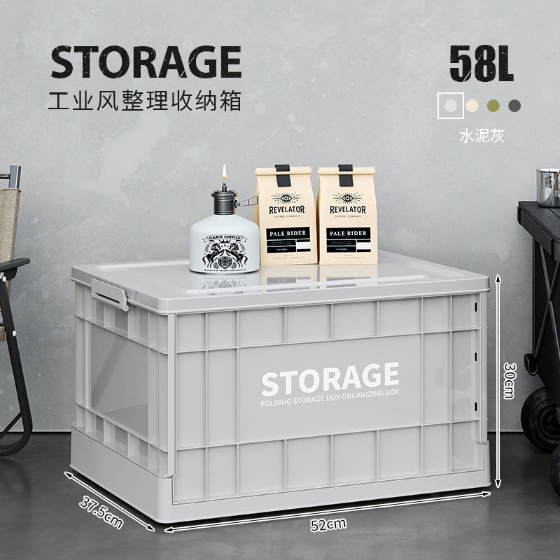 Industrial wind storage box Household large-capacity sundries sorting box Clothing toy storage box Foldable outdoor box