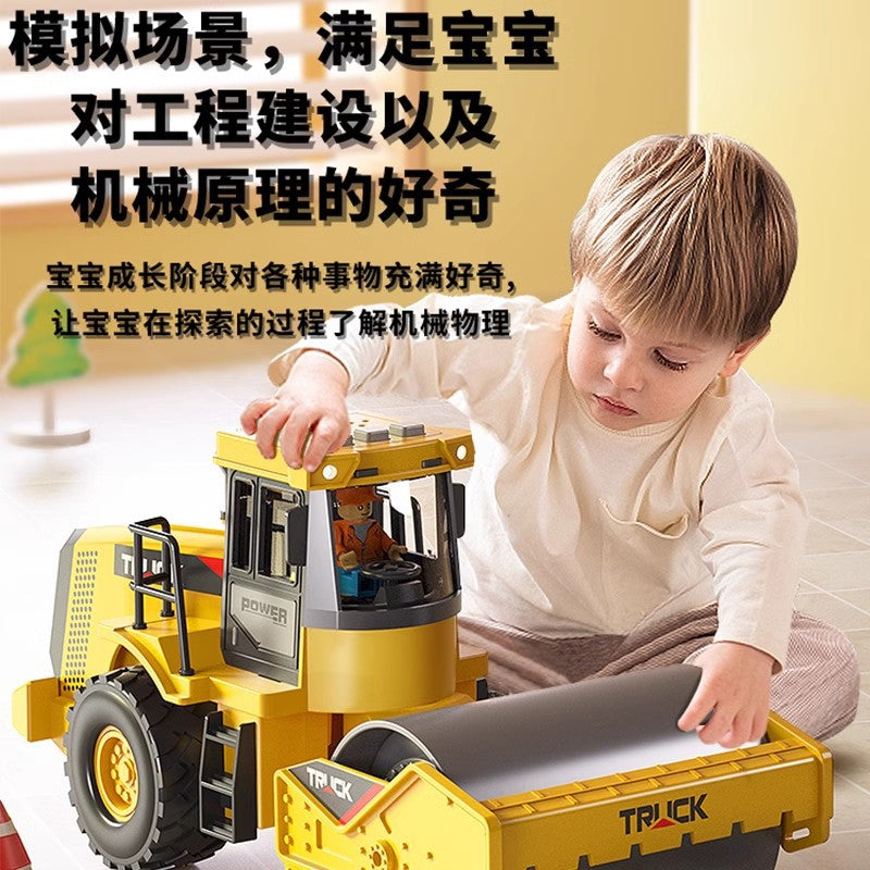 construction vehicle mega set: road roller, excavator, bulldozer, forklift gift box – perfect toys for boys and kids