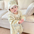 Fall/winter  country chic baby romper, class a floral print, fleece-lined, baby girl's crawling suit, long-sleeve, instagram-ready infant outfit