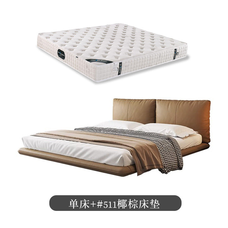 Master bedroom floating king size bed 1.8m upholstered high-end elegant wedding bed italian minimalist double genuine leather bed
