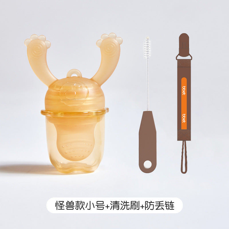 Babibele fruit & veggie teether bag - baby's first food & teething solution - liquid silicone teether stick