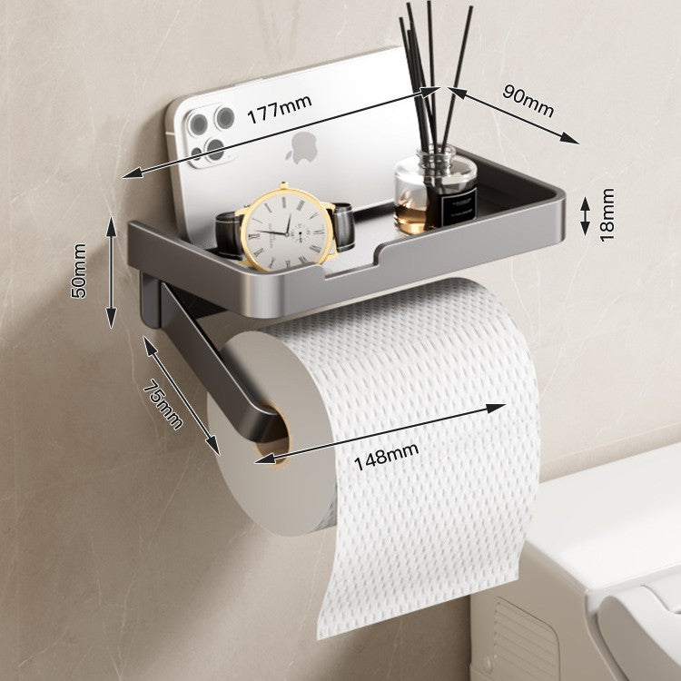 Bathroom tissue box roll paper holder bathroom tissue paper storage rack punch-free toilet paper box wall-mounted tissue holder collection