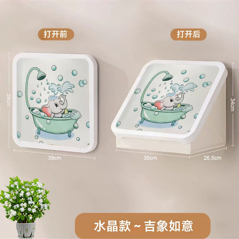 Bathroom mural clothes folding storage box toilet storage rack punch-free bathroom bathroom storage cabinet