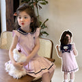 Girls' summer dress  new kuromi kids cotton dress, stylish preppy cartoon skirt, trendy