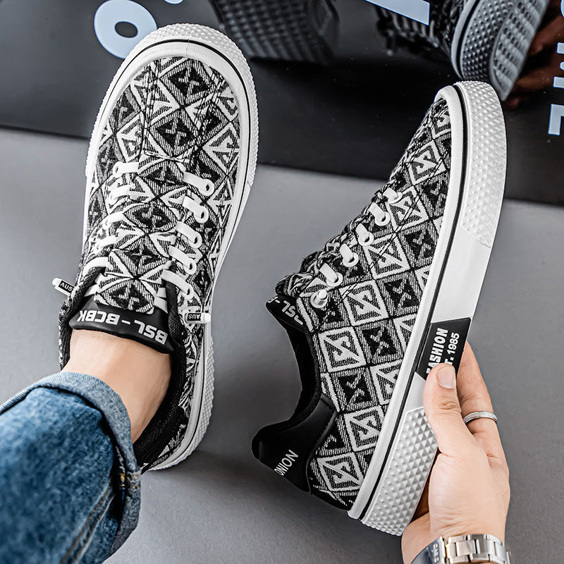 Old beijing cloth shoes for men 2025 winter new canvas shoes thin trendy shoes youth trendy easiest for match casual sneakers