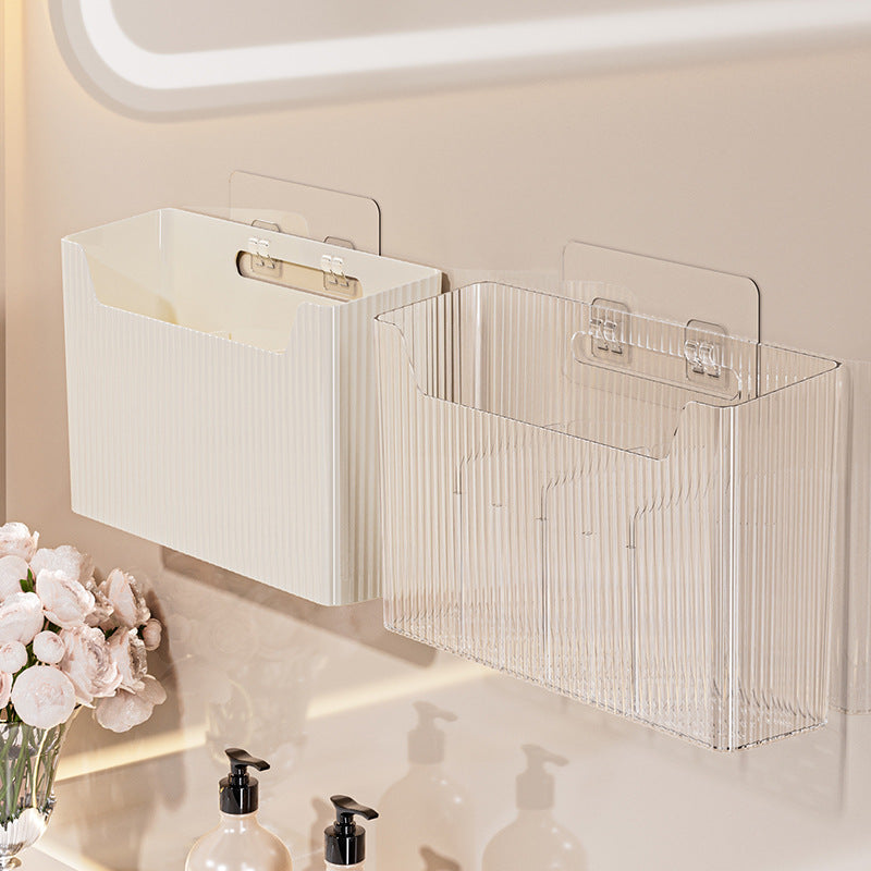 Bathroom storage rack, punch-free toothpaste and toothbrush storage, washbasin wall-mounted comb, razor, compartment storage tube