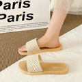 Ethnic style imitation straw travel hemp bottom women's sandals trendy outwear flip-flops fashioncasualsweet style beach women's slippers