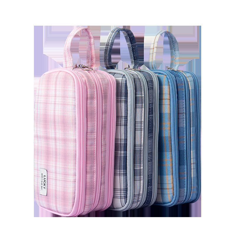 Pencil bag JK wind girl heart college wind stationery box large capacity female multi-functional student ins high value stationery bag